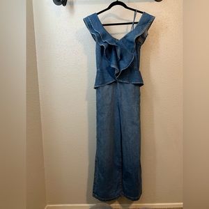 Jonathan Simkhai Denim Ruffle Jumpsuit